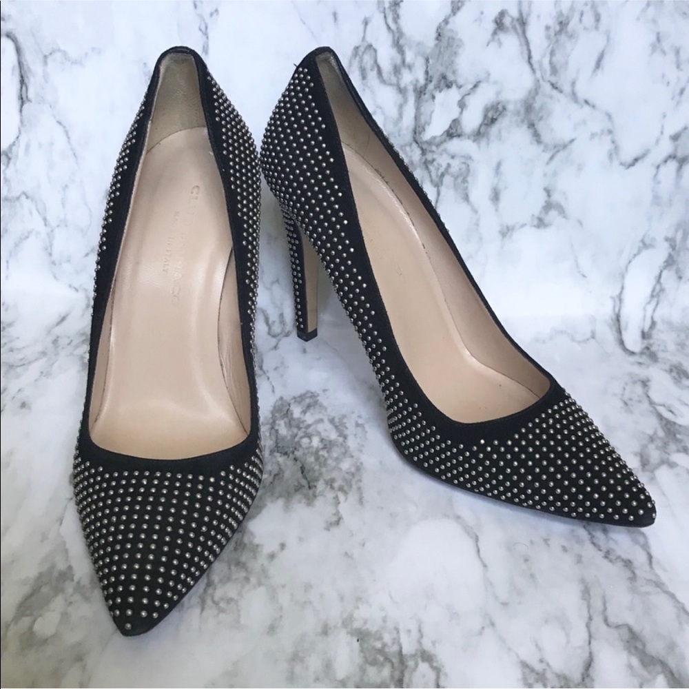 Club Monaco Jamie Studded Black Suede Pumps